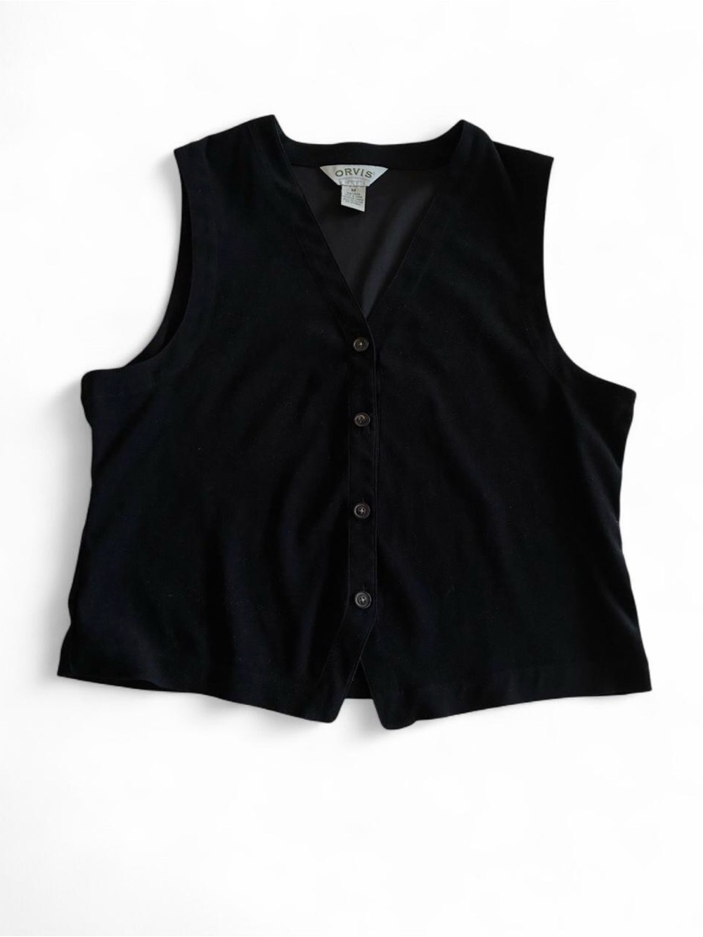 Orvis Women's Black Button-Front Sleeveless Top vest